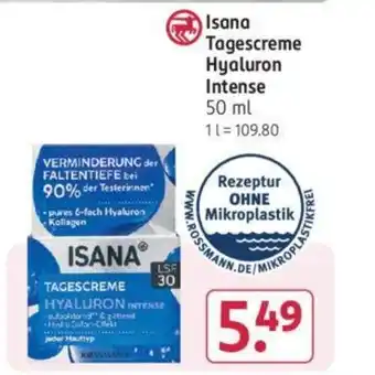 Rossmann Isana Tagescreme Hyaluron Intense 50 ml Angebot