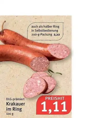 Feneberg Dlg Prämiert Krakauer Im Ring 100g Angebot