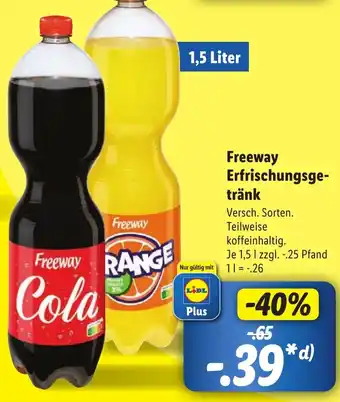 Lidl Freeway Erfrischungsgetränk 1,5 Liter Angebot