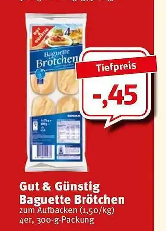 Feneberg Gut & Günstig Baguette Brötchen 300g Angebot