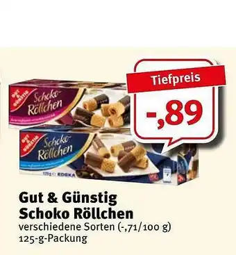 Feneberg Gut & Günstig Schoko Röllchen 125g Angebot