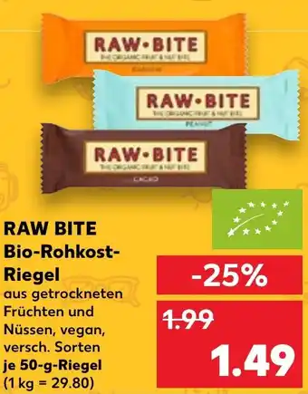 Kaufland RAW BITE Bio-Rohkost- Riegel 50 g Riegel Angebot