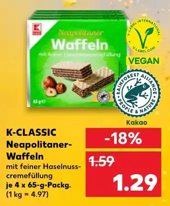 Kaufland K-CLASSIC Neapolitaner- Waffeln 4 x 65 g Packg. Angebot