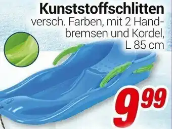 CENTERSHOP Kunststoffschlitten L 85 cm Angebot