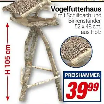 CENTERSHOP Vogelfutterhaus 52 x 48 cm Angebot