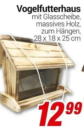 CENTERSHOP Vogelfutterhaus 28 x 18 x 25 cm Angebot