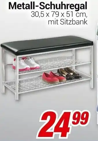 CENTERSHOP Metall-Schuhregal 30.5 x 79 x 51 cm Angebot