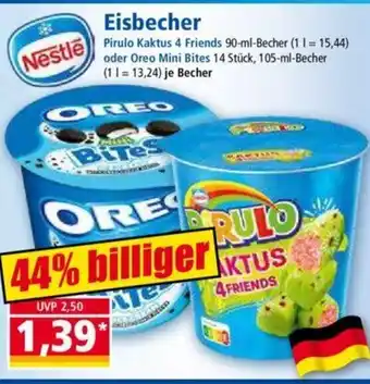 Norma Nestle Eisbecher Pirulo Kaktus 4 Friends 90-ml-Becher oder Oreo Mini Bites 14 Stück, 105-ml-Becher Angebot