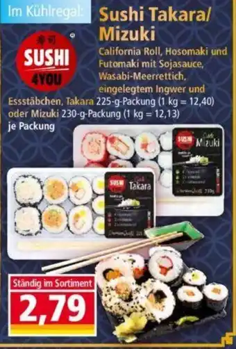 Norma SUSHI 4YOU Sushi Takara/ Mizuki 225 g Packung Angebot
