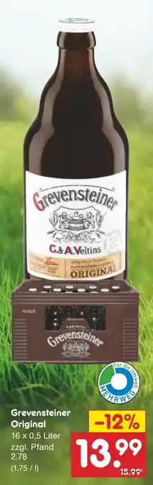 Netto Marken-Discount Grevensteiner Original 16 x 0,5 Liter Angebot