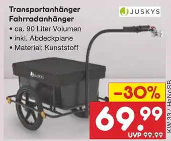 Netto Marken-Discount JUSKYS Transportanhänger Fahrradanhänger Angebot