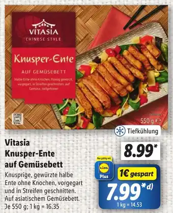Lidl Vitasia Knusper-Ente auf Gemüsebett 550 g Angebot