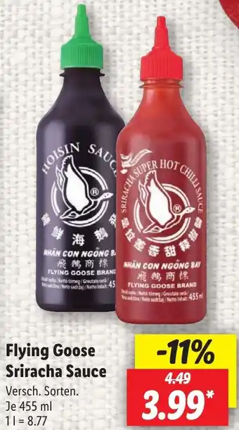 Lidl Flying Goose Sriracha Sauce 455 ml Angebot