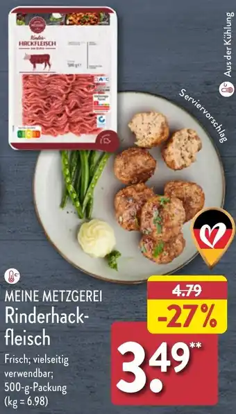 Aldi Nord MEINE METZGEREI Rinderhackfleisch 500 g Packung Angebot