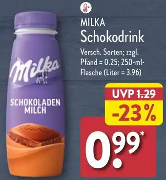 Aldi Nord MILKA Schokodrink 250 ml Flasche Angebot