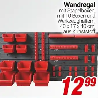 CENTERSHOP Wandregal 40 x 17 x 40 cm Angebot