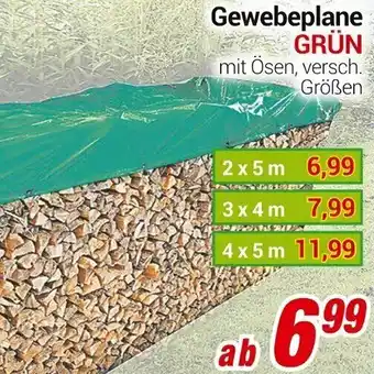 CENTERSHOP Gewebeplane Grün 2 x 5 m Angebot