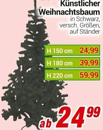 CENTERSHOP Künstlicher Weihnachtsbaum in Schwarz H 150 cm Angebot