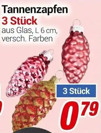 CENTERSHOP Tannenzapfen 3 Stück L 6 cm Angebot