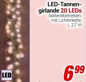 CENTERSHOP LED-Tannen-girlande 20 LEDs L 2.7 m Angebot