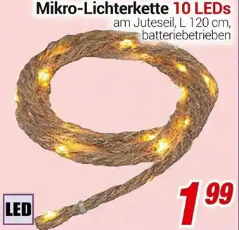 CENTERSHOP Mikro-Lichterkette 10 LEDs L 120 cm Angebot