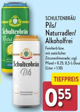 Aldi Nord SCHULTENBRÄU Pils/ Naturradler/ Alkoholfrei 0,5 L Dose Angebot