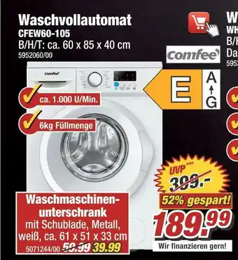 Poco Comfee waschvollautomat cfew60-105 Angebot