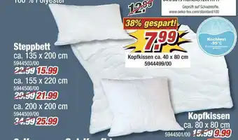 Poco Steppbett oder kopfkissen Angebot