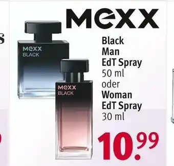 Rossmann Mexx black man edt spray oder woman edt spray Angebot