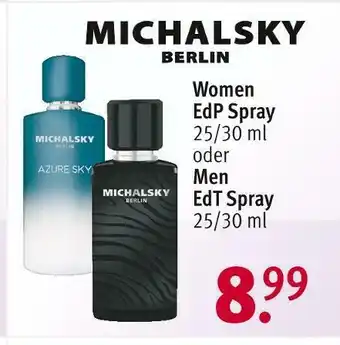 Rossmann Michalsky women edt spray oder men edp spray Angebot