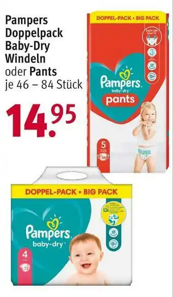Rossmann Pampers doppelpack baby-dry windeln oder pants Angebot