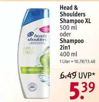 Rossmann Head & shoulders shampoo Angebot