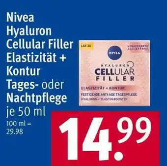 Rossmann Nivea hyaluron cellular filler elastizität + kontur tages- oder nachtpflege Angebot