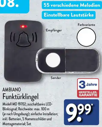 Aldi Nord AMBIANO Funktürklingel Angebot