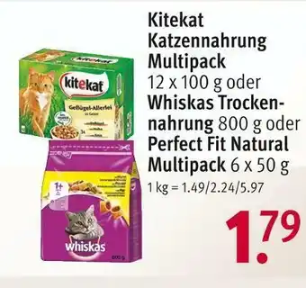 Rossmann Kitekat oder whiskas katzennahrung multipack, trockennahrung oder perfect fit natural multipack Angebot