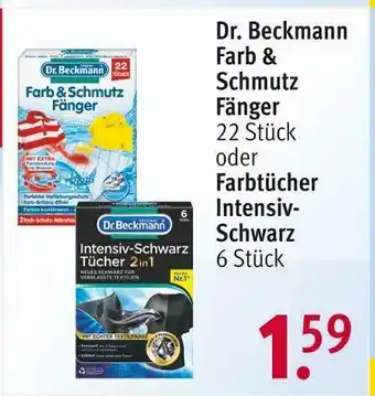 Rossmann Dr. beckmann farb & schmutz fänger oder farbtücher intensiv-schwarz Angebot