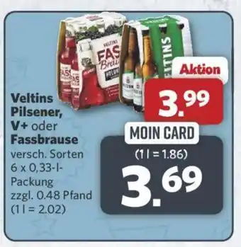 Combi Veltins Pilsener, V+ oder Fassbrause versch. Sorten 6 x 0,33-1- Packung Angebot