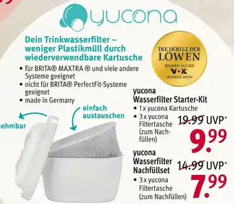 Rossmann Yucona oder die höhle der löwen trinkwasserfilter Angebot