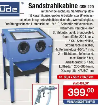 Zimmermann Güde sandstrahlkabine gsk 220 Angebot