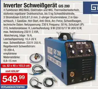 Zimmermann Güde inverter schweißgerät gis 200 Angebot