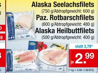 Zimmermann Alaska seelachsfilets, paz. rotbarschfilets oder alaska heilbuttfilets Angebot