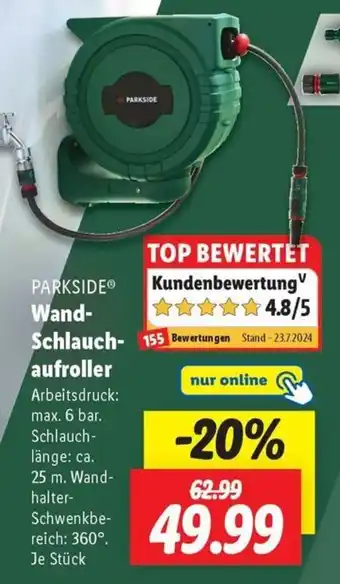 Lidl PARKSIDE Wand- Schlauch-aufroller Angebot