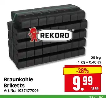 Herkules Baumarkt REKORD Braunkohle Briketts 25 kg Angebot