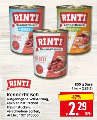 Herkules Baumarkt RINTI Kennerfleisch 800g Angebot