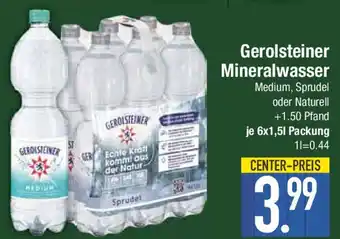 E-Center Gerolsteiner Mineralwasser 6 x 1,5 l Packung Angebot