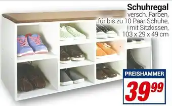 CENTERSHOP Schuhregal 103 x 29 x 49 cm Angebot