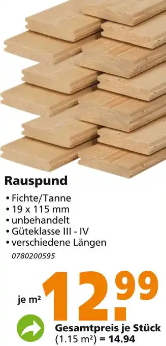 Globus Baumarkt Rauspund 19 x 115 mm Angebot