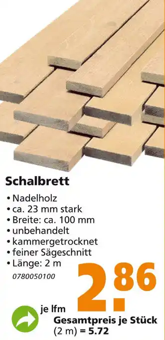 Globus Baumarkt Schalbrett ca. 23 mm stark Angebot