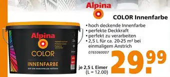 Globus Baumarkt Alpina Color Innenfarbe 2.5 L Angebot