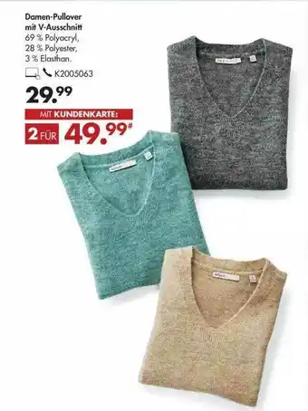 Galeria Damen-pullover Mit V-ausschnitt Angebot